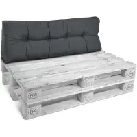 Beautissu Style – Palletkussen Rugkussen Graphiet Grijs 120x40 cm voor Palletbank – Matraskussen Kwaliteit