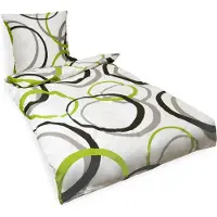 Beautissu Nina, versterkte kwaliteit, 135x200 + 80x80 cm, groen-wit, 2-delig, dekbedovertrek