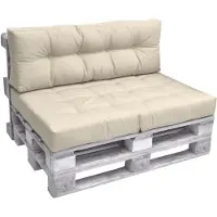 Beautissu Elements – Palletkussen Set – 1x Zitkussen 120x80 cm & 1x Rugkussen 120x40 cm – Natuur