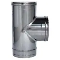 Briconess T-stuk 90° van roestvrij staal AISI 304, enkelwandig, dikte 0,5 mm - Buitendiameter 120 mm