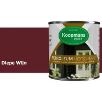 Koopmans Verf Koopmans Perkoleum Hoogglans Dekkend – Diepe Wijn – 2,5 l – Dekkende Beits Buiten – Schutting, Gevel & Tuinhout