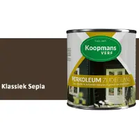 Koopmans Verf Koopmans Perkoleum Zijdeglans Dekkend – Houtverf Buiten – Dekkende Beits voor Schutting & Gevel – Elastisch & Weerbestendig – 2,5 l – Klassiek Sepia