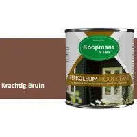 Koopmans Verf Koopmans Perkoleum Hoogglans Dekkend – Krachtig Bruin – 750 ml – Dekkende Beits Buiten – Schutting, Gevel & Tuinhout