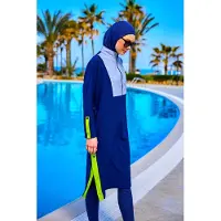 Turkishsouq Marineblauw bescheiden badpak met volledige dekking - Burkini met verstelbare pasvorm