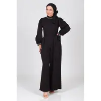 Turkishsouq Parel Detailed Jumpsuit-jurk Zwart