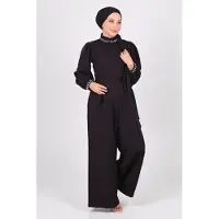 Turkishsouq Parel Detailed Jumpsuit-jurk Zwart