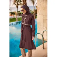 Turkishsouq Marina Brown bescheiden badmode Burkini-set met volledige dekking