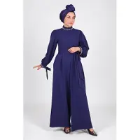Turkishsouq Parel Detailed Jumpsuit-jurk Indigo