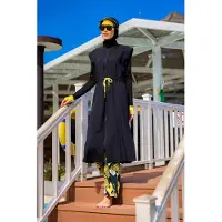 Turkishsouq Marina zwarte islamitische badmode Burkini-set met volledige dekking