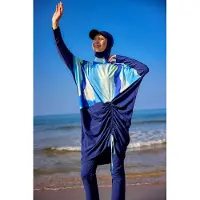 Turkishsouq Marineblauwe, bescheiden badmode Burkini-set met volledige dekking