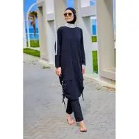 Turkishsouq Zwarte, bescheiden badmode Burkini-set met volledige dekking
