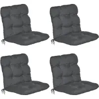 Beautissu Flair NL – Set van 4 Tuinkussen Lage Rug Antraciet – 100x50 cm – Zitkussen Matraskussen voor Tuin Meubelen