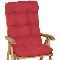 Beautissu Flair HL Tuinstoelkussens Hoge Rug 120x50 cm Rood Tuinkussen in Matraskussen Kwaliteit