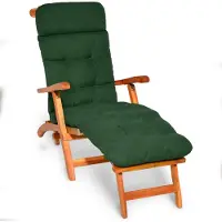 Beautissu Deckchair Kussen 200x50x8 cm - Ligstoelkussen Donkergroen - Matraskussen voor Hangmatten en tuin-/terrasstoelen - Flair DC