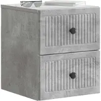 vidaXL Muurbevestigde Nachttafel Betongrijs 33 x 34,5 x 40 cm