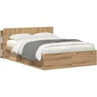 vidaXL Hoofdeinde Kast Artisanaal eiken 160 cm Bewerkt hout