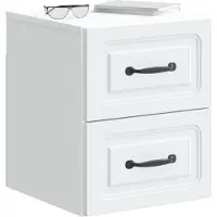 vidaXL Muurbevestigde Nachttafel 2 st Wit 34,5 x 33 x 40 cm