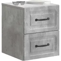 vidaXL Muurbevestigde Nachttafel 2 st Betongrijs 34,5 x 33 x 40 cm
