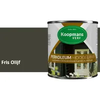 Koopmans Verf Koopmans Perkoleum Hoogglans Dekkend – Fris Olijf – 750 ml – Dekkende Beits Buiten – Schutting, Gevel & Tuinhout