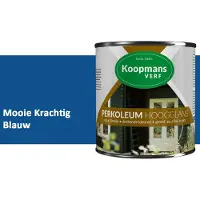 Koopmans Verf Koopmans Perkoleum Hoogglans Dekkend – Mooie Krachtig Blauw – 750 ml – Dekkende Beits Buiten – Schutting, Gevel & Tuinhout