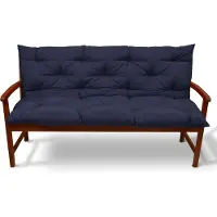 Beautissu Tuinbank kussen Flair BR - kussens voor tuinmeubelen 120 x 50 x 50 cm donker blauw - zitkussen en rugkussen