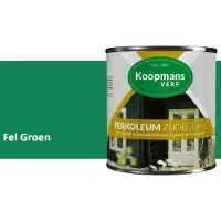 Koopmans Verf Koopmans Perkoleum Zijdeglans Dekkend – Houtverf Buiten – Dekkende Beits voor Schutting & Gevel – Elastisch & Weerbestendig – 2,5 l – Fel Groen