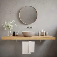 Ideavit Solidthin waskom - 39x39x14.5cm - Solid surface - Rond - Mat Beige 280181 GB-WH