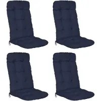 Beautissu Flair HL – Set van 4 Tuinstoelkussens Hoge Rug – 120x50 cm – Blauw – Tuinkussen in Matraskussen Kwaliteit