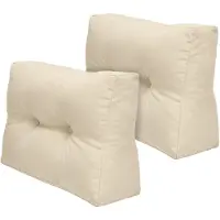 Beautissu Elements – 2x Rugkussen Palletkussen 60x40 cm – Natuur – Matraskussen kwaliteit