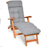 Beautissu Deckchair Kussen 200x50x8 cm - Ligstoelkussen Licht Grijs - Matraskussen voor Hangmatten en tuin-/terrasstoelen - Flair DC