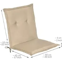 Beautissu Tuinkussen Lage Rug Loft NL 100 x 50 x 6 cm – Kussen Natuur – Tuinstoelkussens Zitkussen Tuinstoel