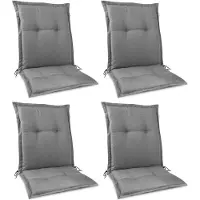 Beautissu HighLux NL – Set van 4 Tuinkussen Lage Rug Kussen 105x50x7cm – Outdoor Zitkussen voor Tuinstoel Grijs