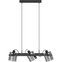 Eglo 3l Hanglamp Hornwood 2 Zwart Met Smoke Glas