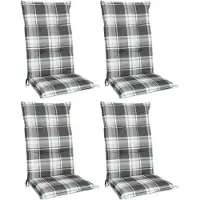 Beautissu Sunny MK – Set van 4 Tuinkussens Hoge Rug 120x50 cm met UV-lichtechtheid Comfortabele Tuinstoel Zitkussen Mint Groen geruit