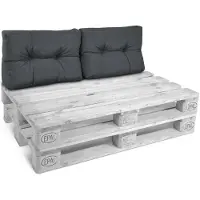 Beautissu Style – 2-delig Palletkussen Rugkissen Graphiet Grijs 60x40 cm voor Palletbank – Matraskussen Kwaliteit