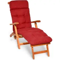 Beautissu Deckchair Kussen 200x50x8 cm - Ligstoelkussen Rood - Matraskussen voor Hangmatten en tuin-/terrasstoelen - Flair DC