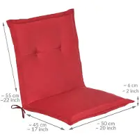 Beautissu Tuinkussen Lage Rug Loft NL 100 x 50 x 6 cm – Kussen Rood – Tuinstoelkussens Zitkussen Tuinstoel