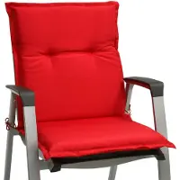 Beautissu Base NL Kussen voor Tuinstoelen 100 x 50 x 6 cm Rood - Tuinstoelkussens - Zitkussen Tuinstoel