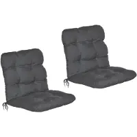 Beautissu Flair NL – Set van 2 Tuinkussen Lage Rug Antraciet – 100x50 cm – Zitkussen Matraskussen voor Tuin Meubelen