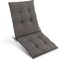 Beautissu Sun-NL – Premium Lage Rugleuning Kussen 100x50 cm – UV-bestendig & 8cm Dik Kussen Tuinstoelkussen Antislip Bevestigingsbanden – Stevige Stof Taupe