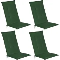 Beautissu Loft HL – Set van 4 Tuinkussens hoge Rug 120x50x6 cm Kussen Donker Groen Tuinstoelkussens Zitkussen Tuinstoel