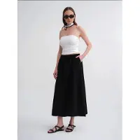 MixRay Hoog-Waisted Popeline Rok met Touwdetail