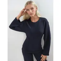 Busem Ronde Hals Lange Mouwen Getailleerde Blouse