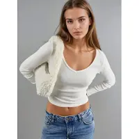 Busem Getailleerde V-hals Langdurige Blouse