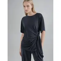 Busem Losse Pasvorm Crew Neck Modal Blouse met Strikdetail