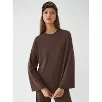 Busem Ontspannen Pasvorm Crew Neck Lange Mouwen Blouse
