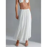 Busem Lange Tulle Rok met Middelhoge Taille