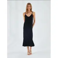 MixRay V-hals Split Midi Jurk