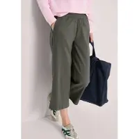 Cecil Dames 3/4 High Waist broek met wijde pijpen in Loose Fit - Groen - L