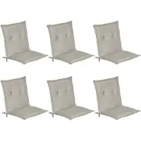 Beautissu Set van 6x Tuinkussens Lage Rug Loft NL 100 x 50 x 6 cm - Kussen Grijs - Zitkussen Sierkussen Tuinstoel